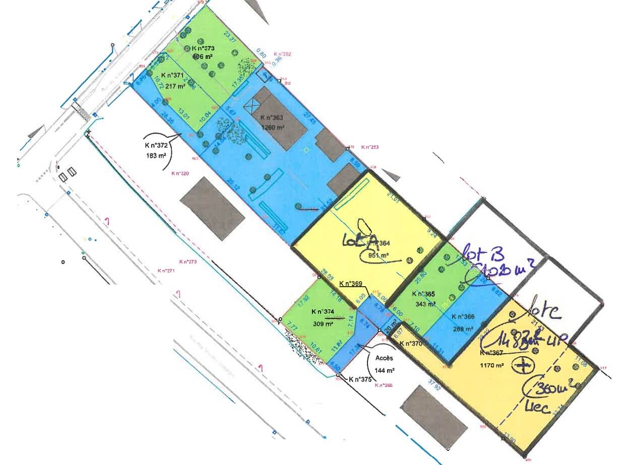 Plan division terrain Saint-Marcel
